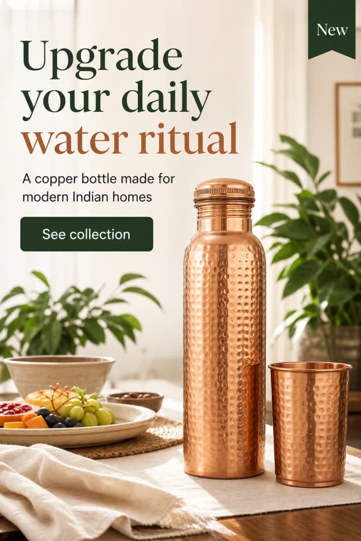 Copper bottle lifestyle generated static ad